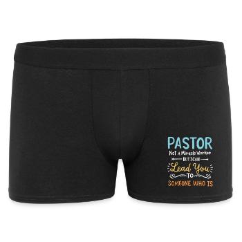 Pfarrer Priester - Männer Boxer Shorts - Schwarz - Vorne
