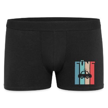 Polizeiauto 5 Jahre Kinder 5. Geburtstag Polizei - Männer Boxer Shorts - Schwarz - Vorne