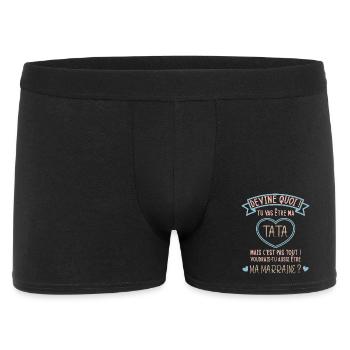 Devine quoi ! Tata voudrais-tu être ma marraine ? - Boxer Homme - noir - Devant