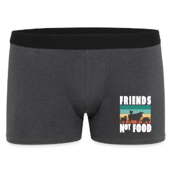Vegan Vegetarian Friends not Food Animal Welfare - Men's Boxer Shorts - charcoal grey - Front