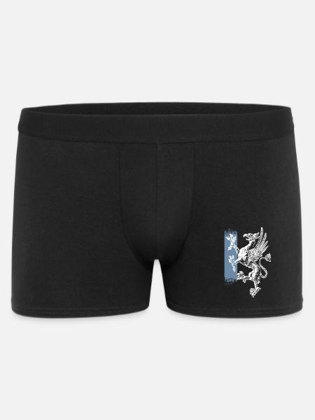 Rostock - stehender Greif - blau weiss - Männer Boxer Shorts - Schwarz