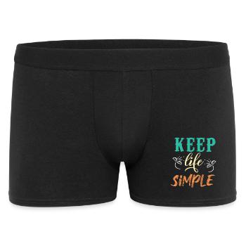 Halten Sie das Leben einfach Motivationsdesign - Männer Boxer Shorts - Schwarz - Vorne