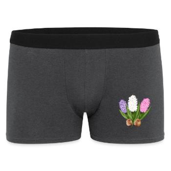 Jacinthes dessinées à la main - Boxer Homme - charbon - Devant