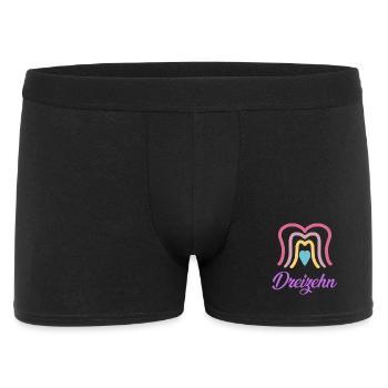 13. Geburtstag Regenbogen - Männer Boxer Shorts - Schwarz - Vorne