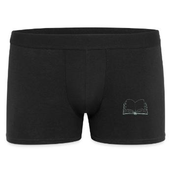 Bücher offenes Buch - Männer Boxer Shorts - Schwarz - Vorne