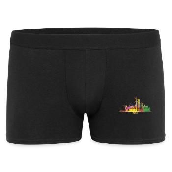 Köln Skyline Bunt Kölner Fernsehturm - Männer Boxer Shorts - Schwarz - Vorne