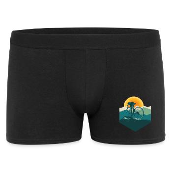 Road Cyclist Mountains Sun - Men's Boxer Shorts - black - Front