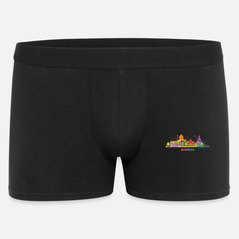 Dresden Skyline Bunt Dresdener Frauenkirche - Männer Boxer Shorts - Schwarz