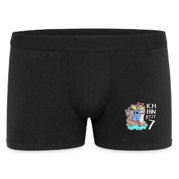 Geburtstag 7 Jahre Piraten Geschenk - Männer Boxer Shorts - Schwarz - Vorne