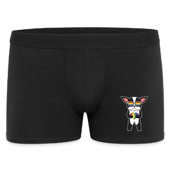 LGBT Hund Terrier Regenbogen - Männer Boxer Shorts - Schwarz - Vorne