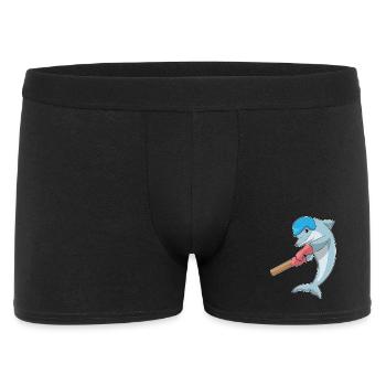 Delfin Cricket Cricketschläger - Männer Boxer Shorts - Schwarz - Vorne