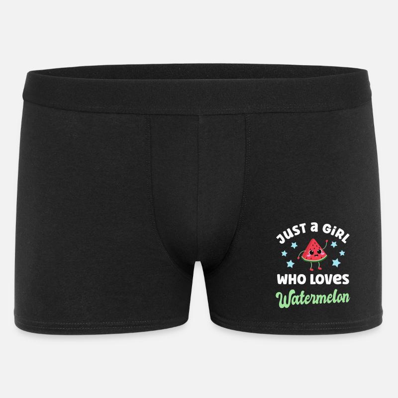 Wassermelone Kawaii Melone - Männer Boxer Shorts - Schwarz