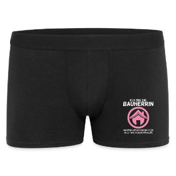 Bauherrin Hausbau Baustelle Richtfest - Männer Boxer Shorts - Schwarz - Vorne