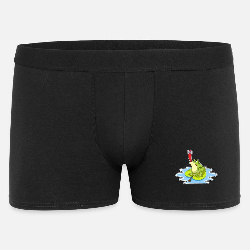 Grenouille sur feuille avec insecte - Boxer Homme - noir
