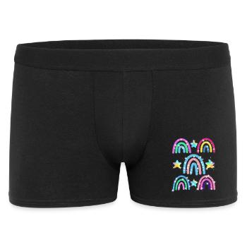 Glitter Rainbow Star Pattern - Men's Boxer Shorts - black - Front