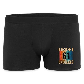 Anniversaire Joyeux anniversaire Niveau débloqué 61 ans - Boxer Homme - noir - Devant