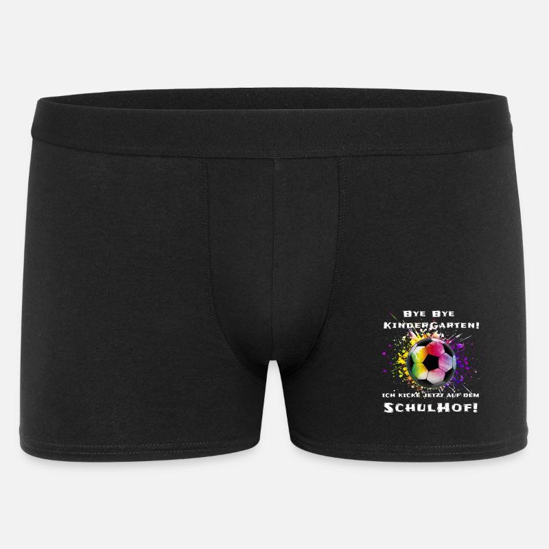 Fußball Schulanfang Geschenk - Männer Boxer Shorts - Schwarz