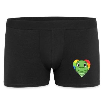 LGBT Animal Crocodiles Rainbow Heart - Boxer Homme - noir - Devant