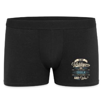 Segeln Segler Segelboot Es Gibt Wichtigeres - Männer Boxer Shorts - Schwarz - Vorne