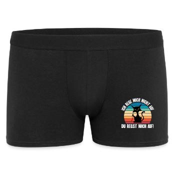 Ich reg mich nicht auf du regst mich auf Katze - Männer Boxer Shorts - Schwarz - Vorne