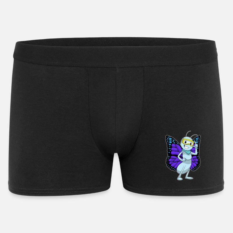 Papillon avec lunettes - Boxer Homme - noir