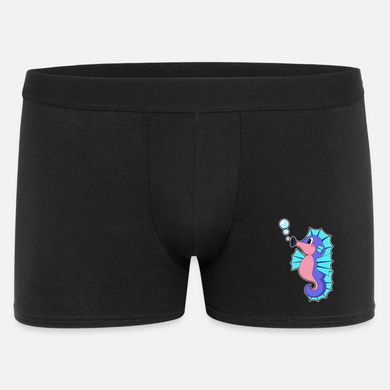 Seepferdchen - Männer Boxer Shorts - Schwarz