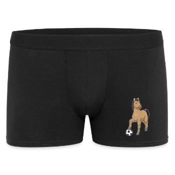 Pferd Fußballspieler Fußball - Männer Boxer Shorts - Schwarz - Vorne