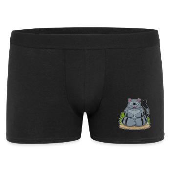 Katze Yoga Fitness Meditation - Männer Boxer Shorts - Schwarz - Vorne