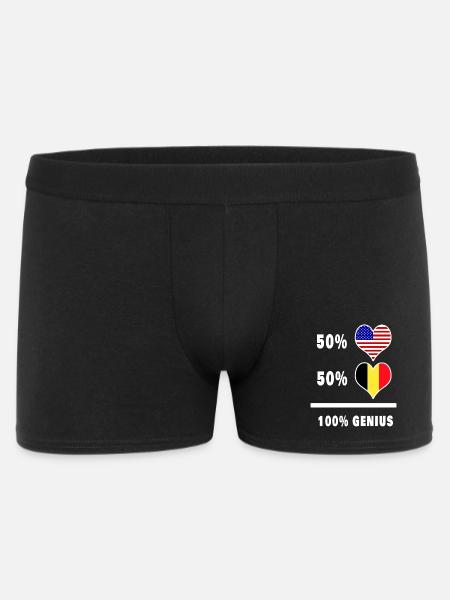 Belgien und USA Genial / Geschenk - Männer Boxer Shorts - Schwarz