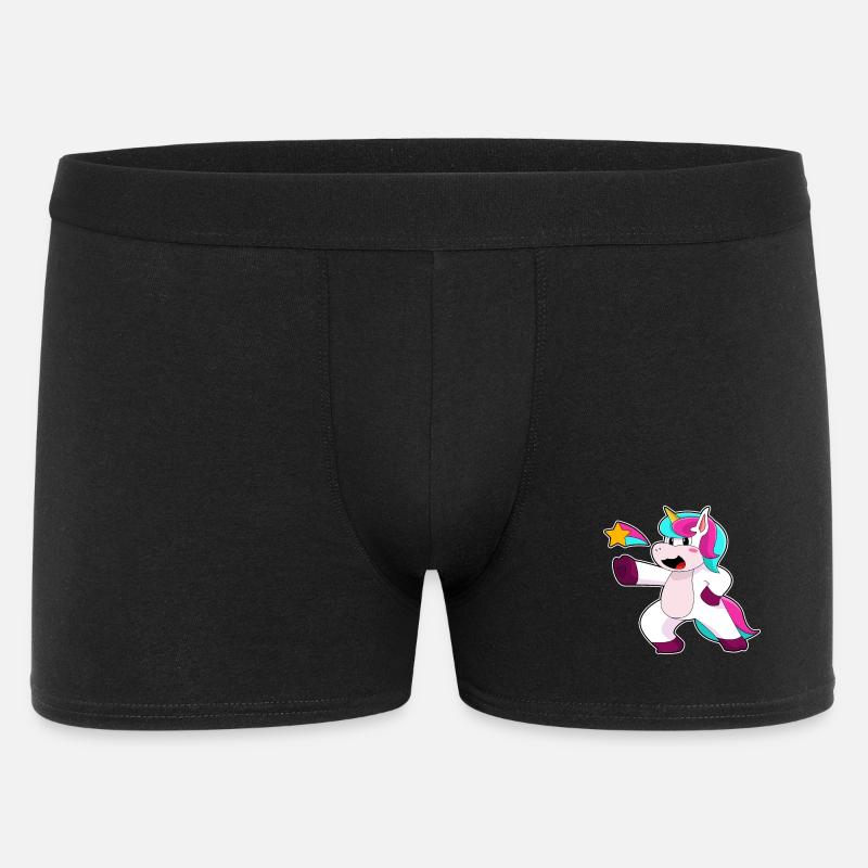 Einhorn mit Stern - Männer Boxer Shorts - Schwarz