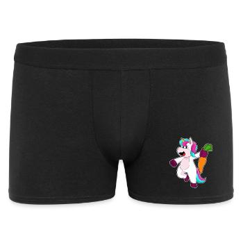 Einhorn Karotte - Männer Boxer Shorts - Schwarz - Vorne