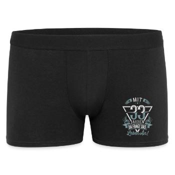 33. Geburtstag Da Fängt Das Leben An - Männer Boxer Shorts - Schwarz - Vorne