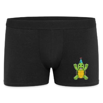 Schildkröte Geburtstag Partyhut - Männer Boxer Shorts - Schwarz - Vorne