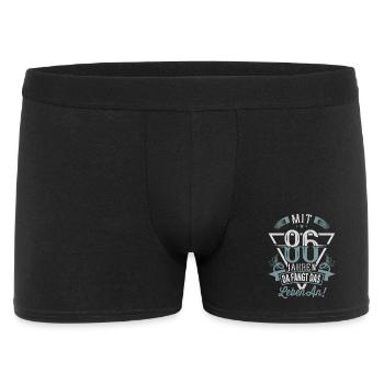86. Geburtstag Da Fängt Das Leben An - Männer Boxer Shorts - Schwarz - Vorne