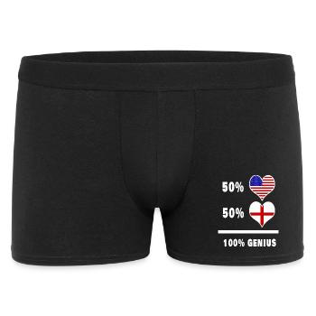 Angleterre et USA Genius / cadeau - Boxer Homme - noir - Devant