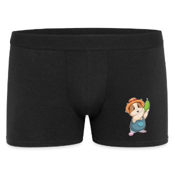 Hamster Landwirt Zucchini Bauernhof - Männer Boxer Shorts - Schwarz - Vorne
