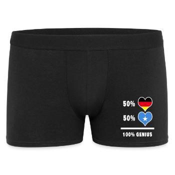 Deutschland und Somalia 100% Genial / Geschenk - Männer Boxer Shorts - Schwarz - Vorne