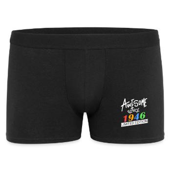 1946 - Jahrgang 1946 - Fantastisch seit 1946 - Männer Boxer Shorts - Schwarz - Vorne