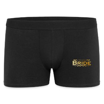 Team Bride in Gold Wedding Celebration - Men's Boxer Shorts - black - Front
