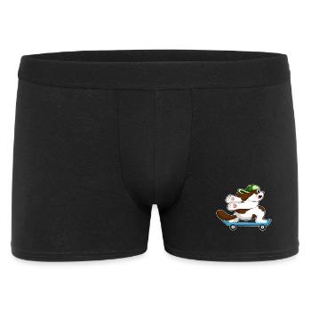 Hund Skater Skateboard - Männer Boxer Shorts - Schwarz - Vorne