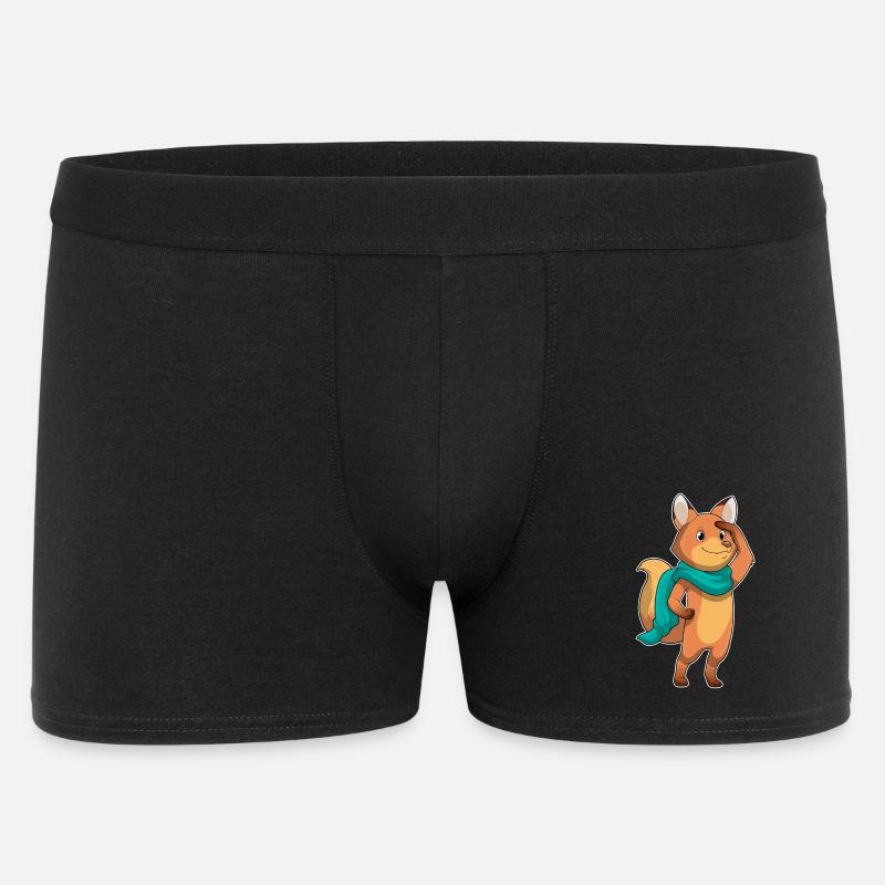 Fuchs mit Schal - Männer Boxer Shorts - Schwarz