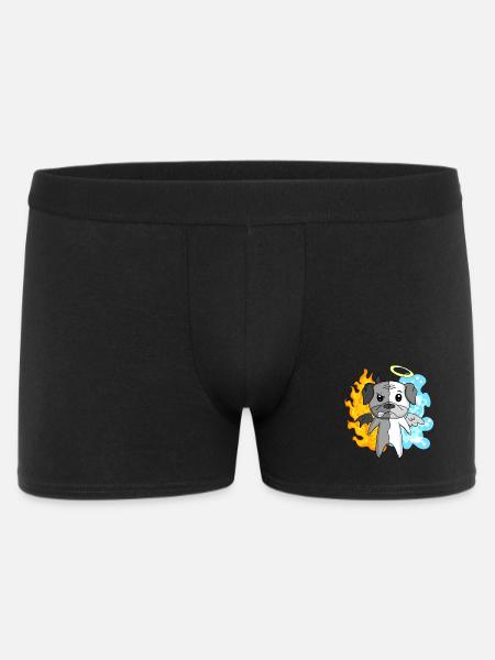 Dog Pug - Angel and Devil - Men's Boxer Shorts - black