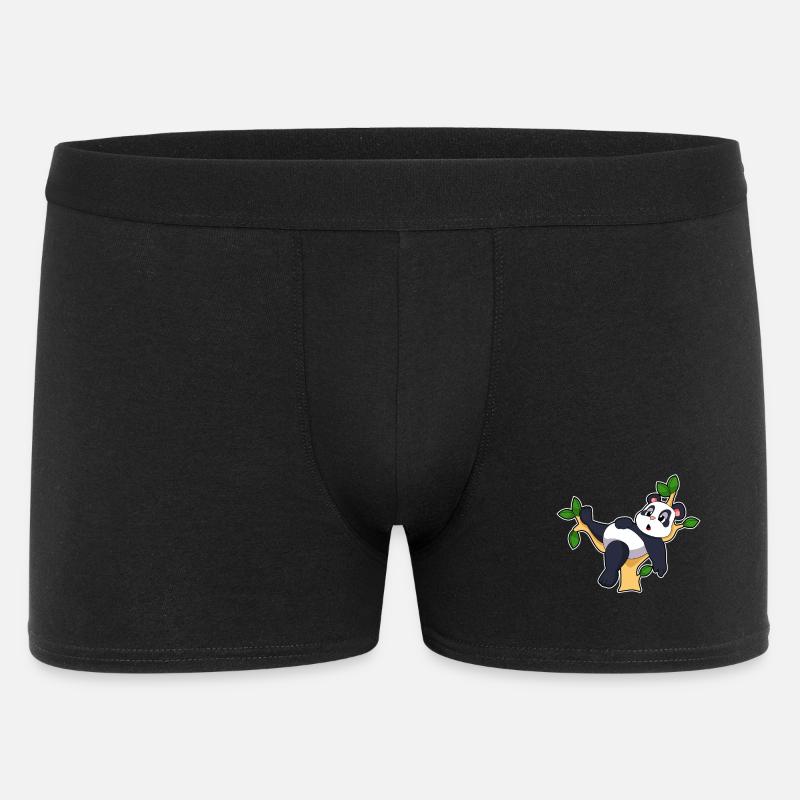 Panda Zweig - Männer Boxer Shorts - Schwarz