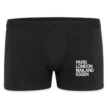 Essen Paris London Mailand Heimat Liebe Essener - Männer Boxer Shorts - Schwarz - Vorne