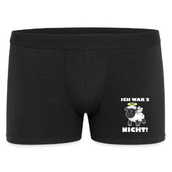 Schaf Engel - ich wars nicht - Männer Boxer Shorts - Schwarz - Vorne