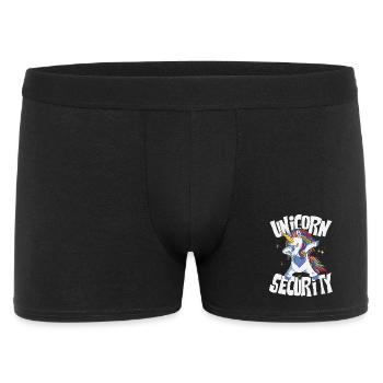 Unicorn security - Männer Boxer Shorts - Schwarz - Vorne