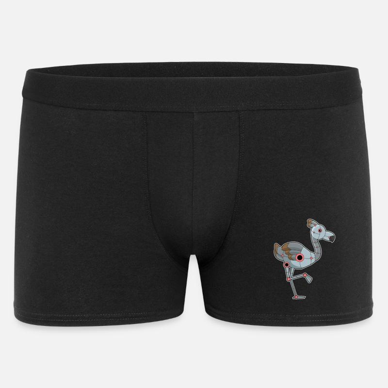 Flamingo als Roboter - Männer Boxer Shorts - Schwarz