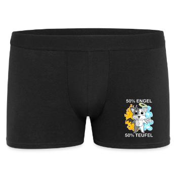 Hund Welsh Corgi Pembroke - Engel und Teufel - Männer Boxer Shorts - Schwarz - Vorne
