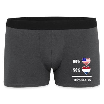 USA and The Netherlands ingenious flag design - Men's Boxer Shorts - charcoal grey - Front