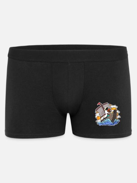 Seagull in the boat - Men's Boxer Shorts - black